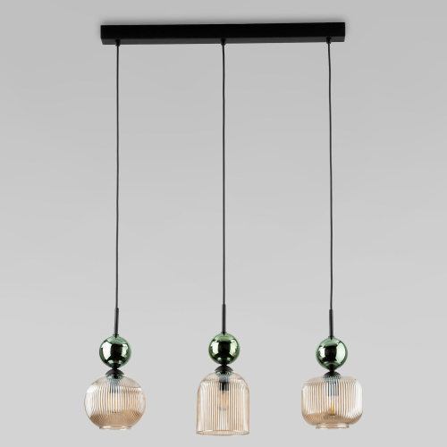 Подвесной светильник со стеклянными плафонами 11147 Sophia Green Cognac