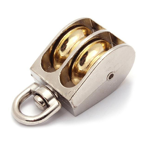 Блок двойной металл 25мм 7мм золото