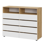 МС "Абрау" Комод с ящиками Дуб Золотой/Белый, Дуб Золотой/Графит Серый