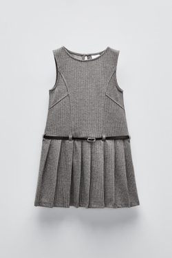 ZARA САРАФАН В СКЛАДКУ, СЕРЫЙ