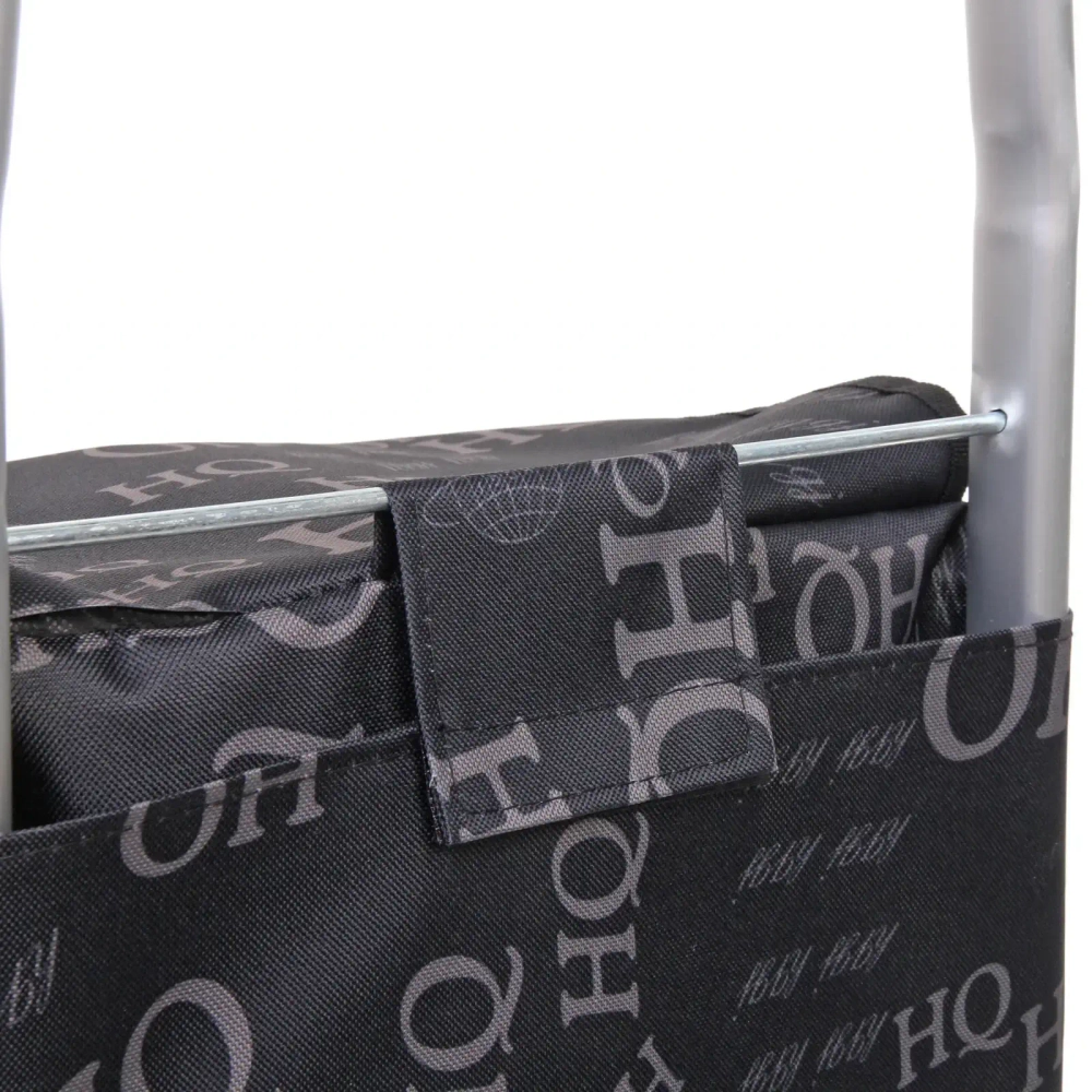 Тележка хозяйственная с сумкой (100*40*35см, колеса 21см,грузоподъемность до50 кг) HQ черная