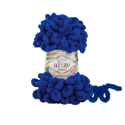 Пуффи (Puffy) пряжа Alize 100%микрополиэстер 5х100г/9,2 м 984 электрик