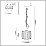 4753/1 PENDANT ODL21 489 белый/черный Подвес E27 60W ROOFI