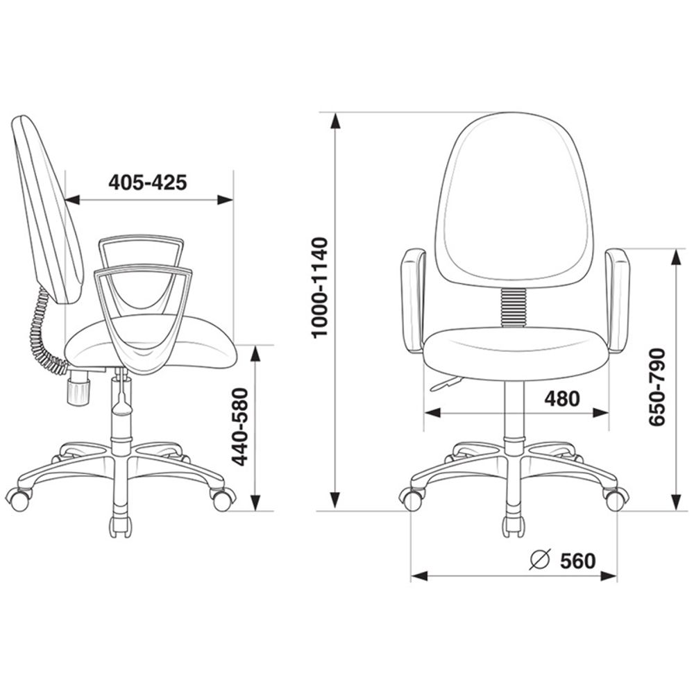 Кресло оператора Бюрократ CH-1300N/3C1 ткань серая