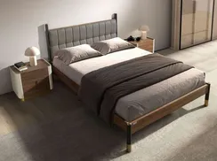 Кровать Angel Cerda 7169 из темно-серой экокожи под матрас 150×200