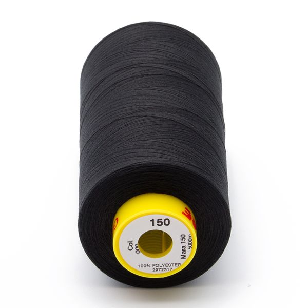 Нитка Gutermann Mara 150 (5000 метров), 1 боб., особо тонкая | _000 черный