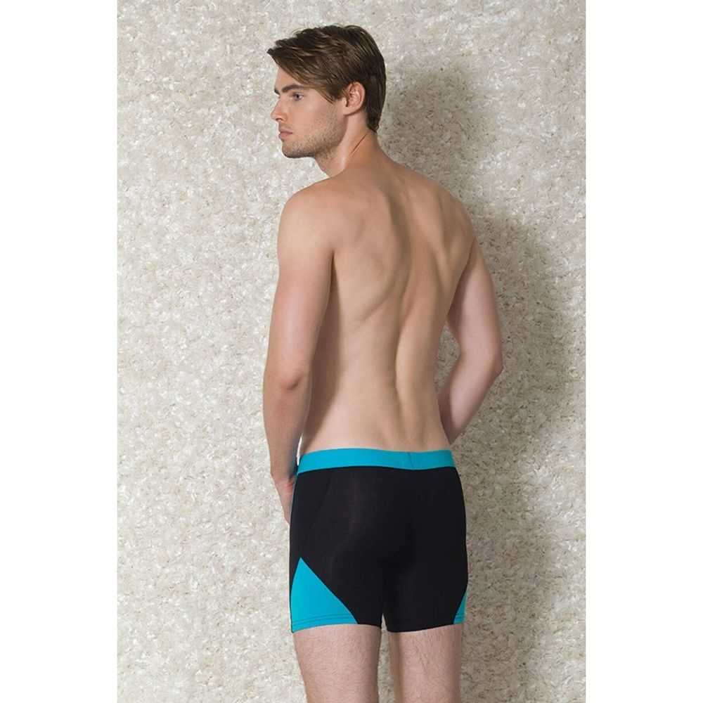 Мужские трусы боксеры черные с голубым Doreanse 1754 Black