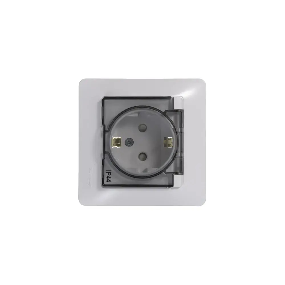 Розетка IP44 "Glossa" С/У с ЗК (250В, 16А, защит.шторки)
