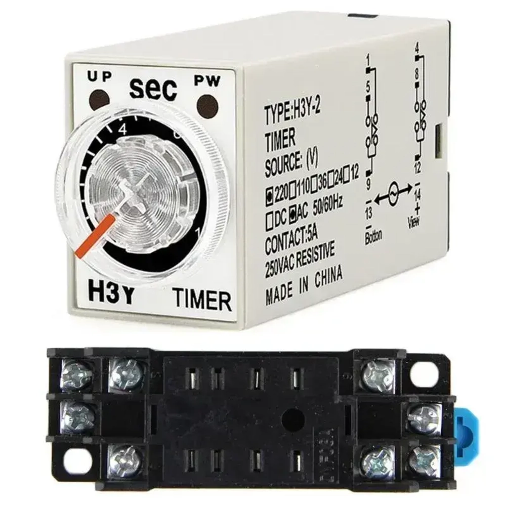 Мини-реле времени H3Y-2 0-60 секунд AC 220V