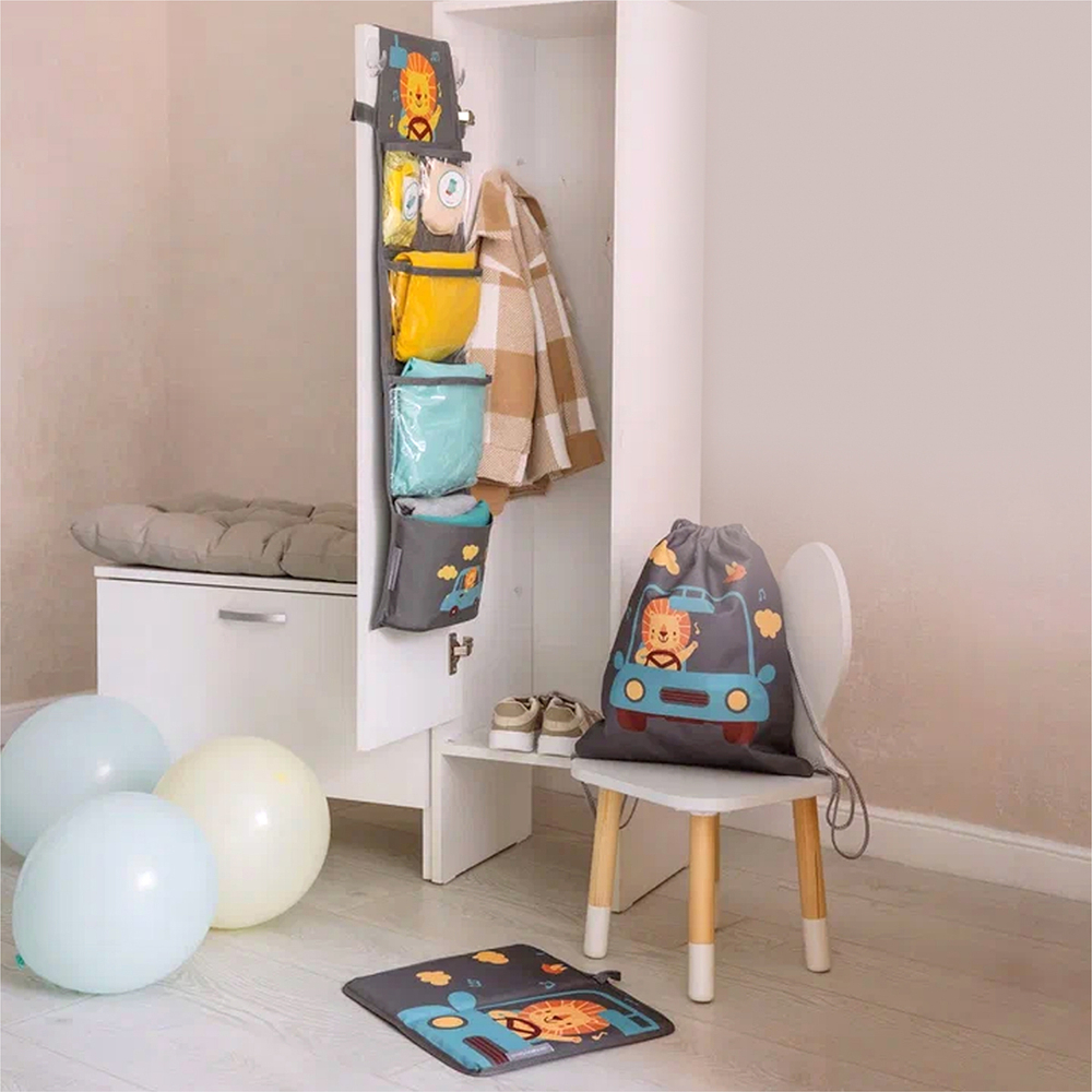 Наклейки для школы Львенок (серый), 56 шт