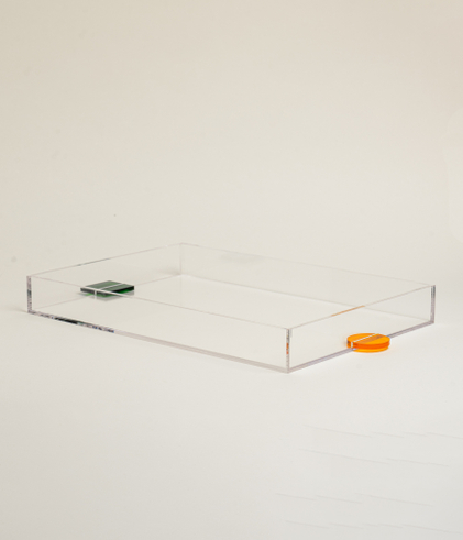 Поднос из акрила Прозрачный/Оранжевый/Зеленый