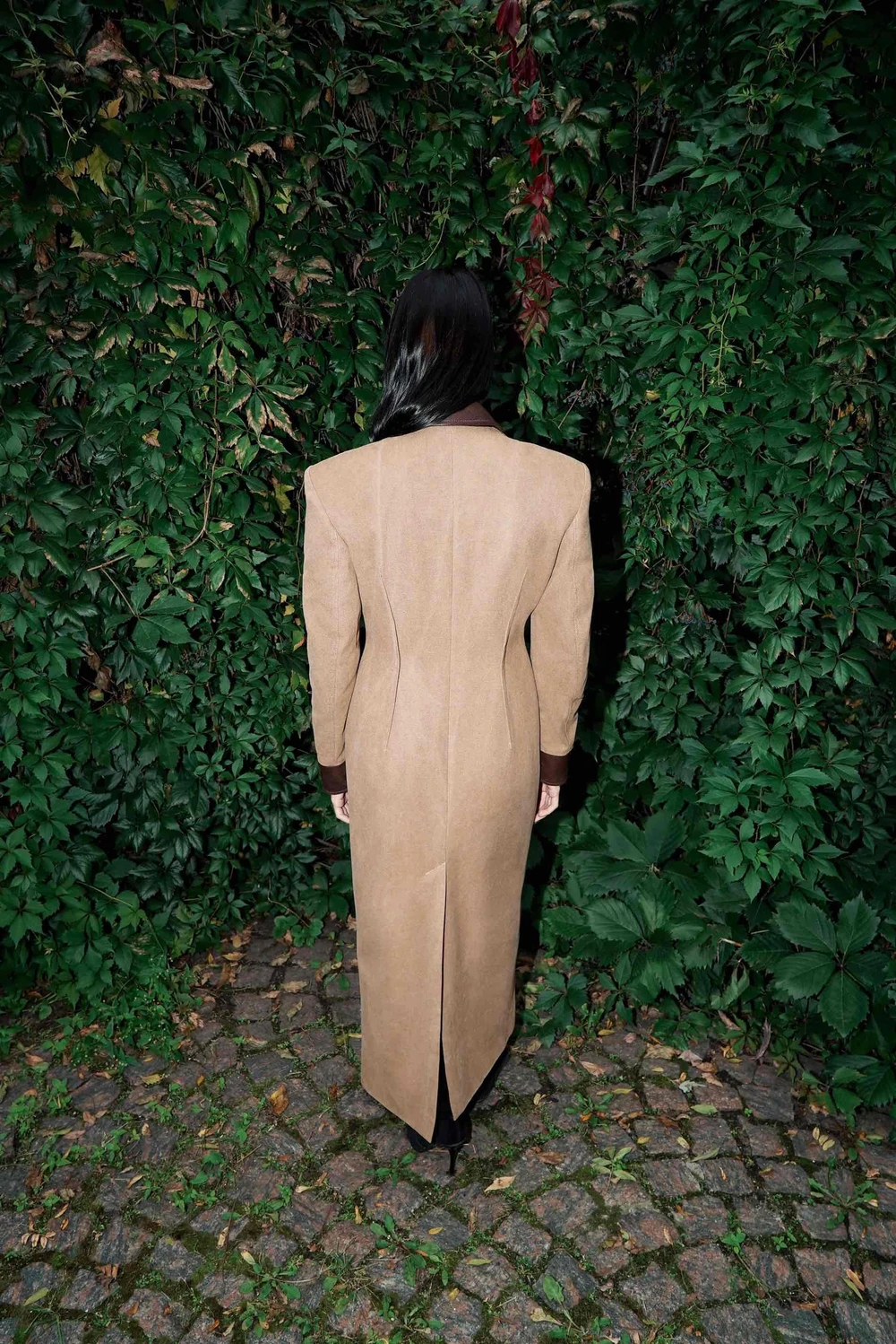 Пальто из канваса песочное