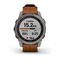 Умные часы Garmin Fenix 7 Sapphire Solar титановый серый с коричневым кожаным ремешком