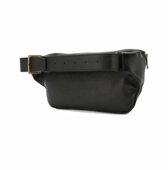 Поясная сумка Saint Laurent Cassandre Classic из кожи черный