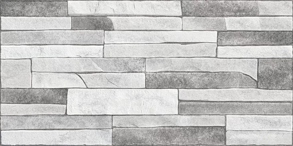 Настенная плитка Alma Ceramica TWU2550DCV17 Discover 24.9x50 микс глянцевая / рельефная под камень / под кирпич