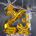 Шар (26''/66 см) Звезда, Составная, Серебро, 1 шт. в упак.