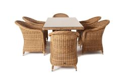 "Эспрессо" обеденная группа плетеная, цвет соломенный