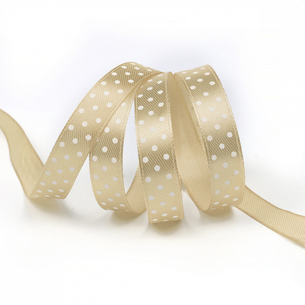 Лента 1см*25Y В ГОРОШЕК МОЛОЧНЫЙ