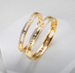 Браслет римские цифры с фианитами gold