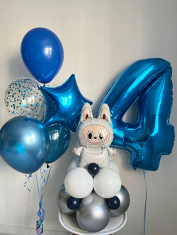 Синие воздушные шары Лабубу №3441