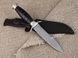 Нож «ВДВ», сталь 95х18, резная рукоять из черного мореного граба