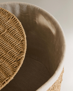 Zara Home Корзина из плетёной бумаги, цвет бежевый, 55 см