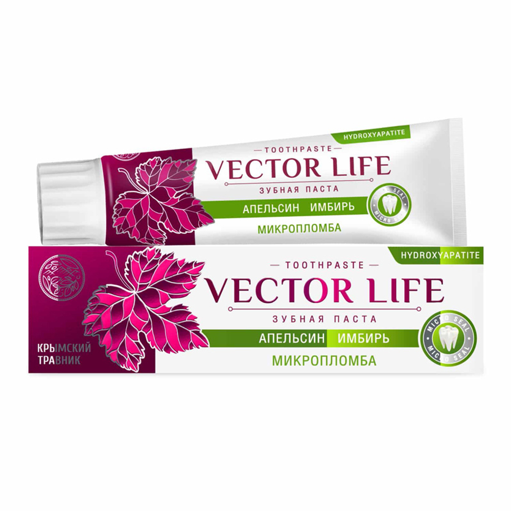 VECTOR LIFE Зубная паста "Микропломба" с апельсином и имбирём 100г.