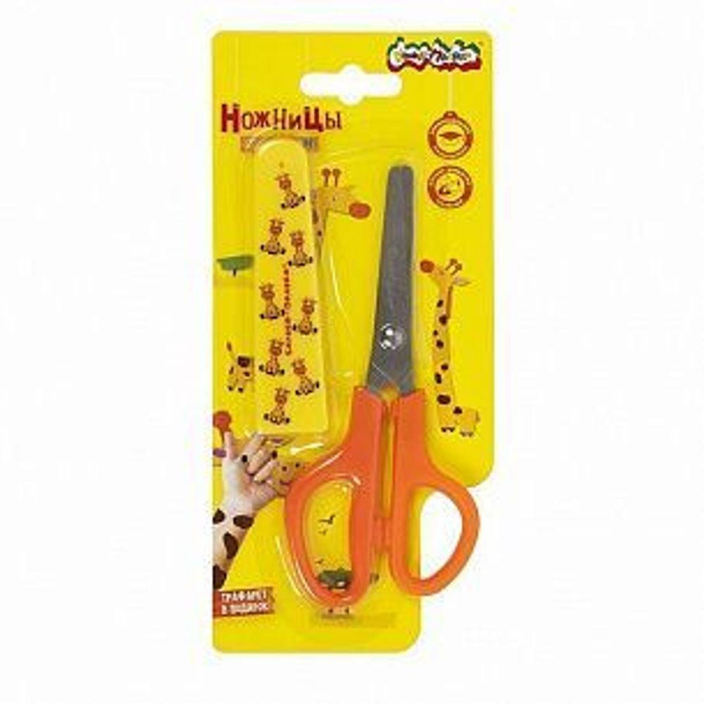 Ножницы детские Каляка-Маляка с пластик. чехлом в европодвесе 3+