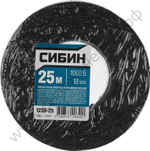 СИБИН 25м ширина 18 мм, 1000 В, черная, Изолента х/б (1230-25)