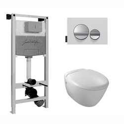 Комплект инсталляции Jacob Delafon Presquile  сиденьем микролифт и клавишей смыва хром E21743RU-00