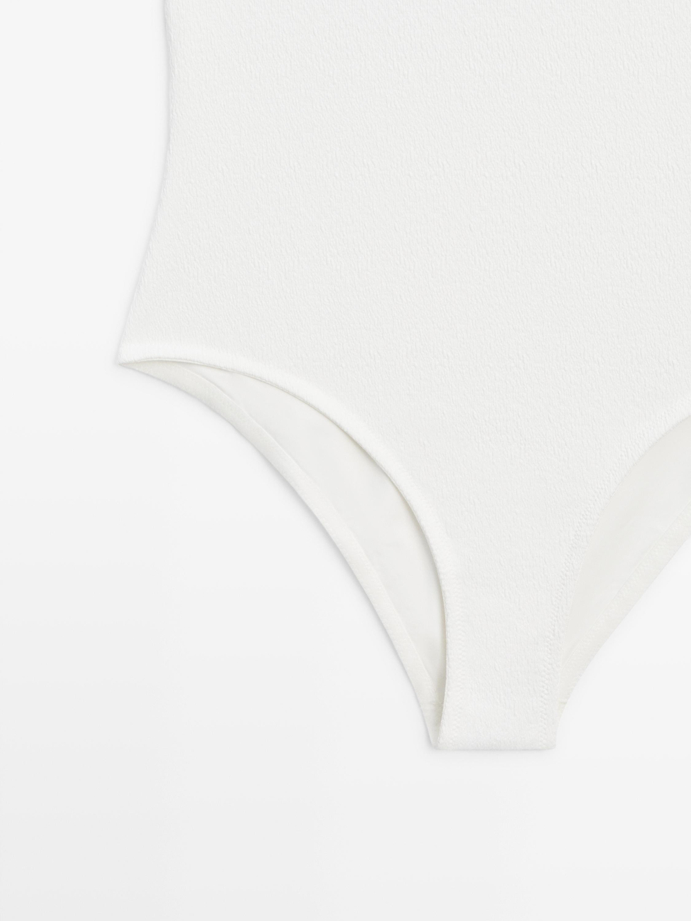 Massimo Dutti Купальник из рельефной ткани с V-образным вырезом, белый