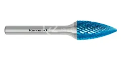 Борфреза твердосплавная Karnasch форма G (парабола с заостренной головкой), 3х6х3х38 мм, универсальная насечка HP-3, покрытие Blue-Tec, арт. 11.5061-010