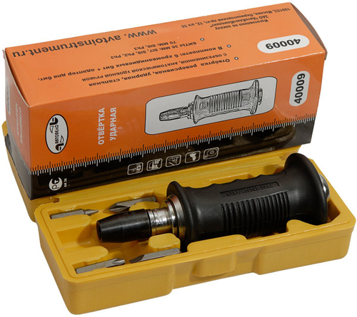 Отвертка ударная 6 насадок анатомическая ручка