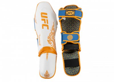 UFC Premium True Thai Защита голени, цвет синий/белый, размер XL