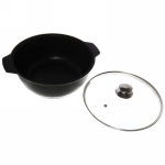 Кастрюля-жаровня 4л литой алюминий со стеклянной крышкой ж44а