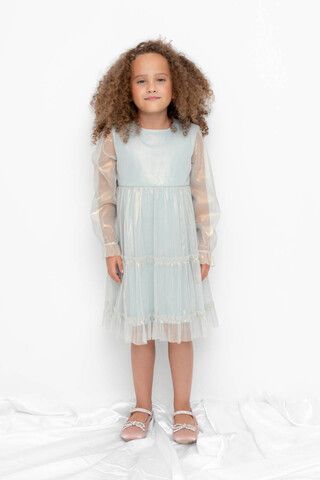 Платье  для девочки  К 5855/голубой