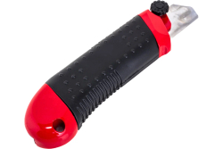 Нож, 25 мм, выдвиж. лезвие, усилен. металл. направляющая, металл. обрезин. рукоятка Matrix (Матрикс)