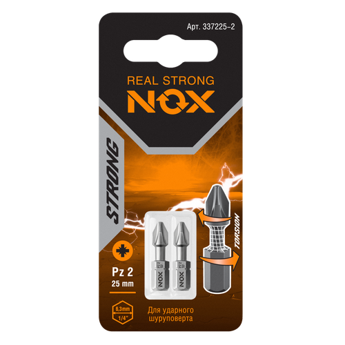 Бита torsion Pz2-25 C6.3, 2 шт карта STRONG