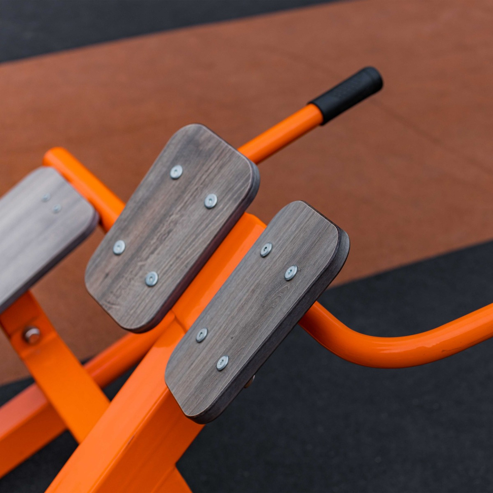 F-1709 Уличный тренажер Скамья для пресса + гиперэкстензия ZAVODSPORTA