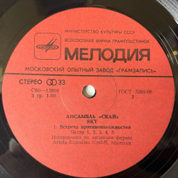 Винтажная виниловая пластинка LP Скай Sky (СССР 1990)