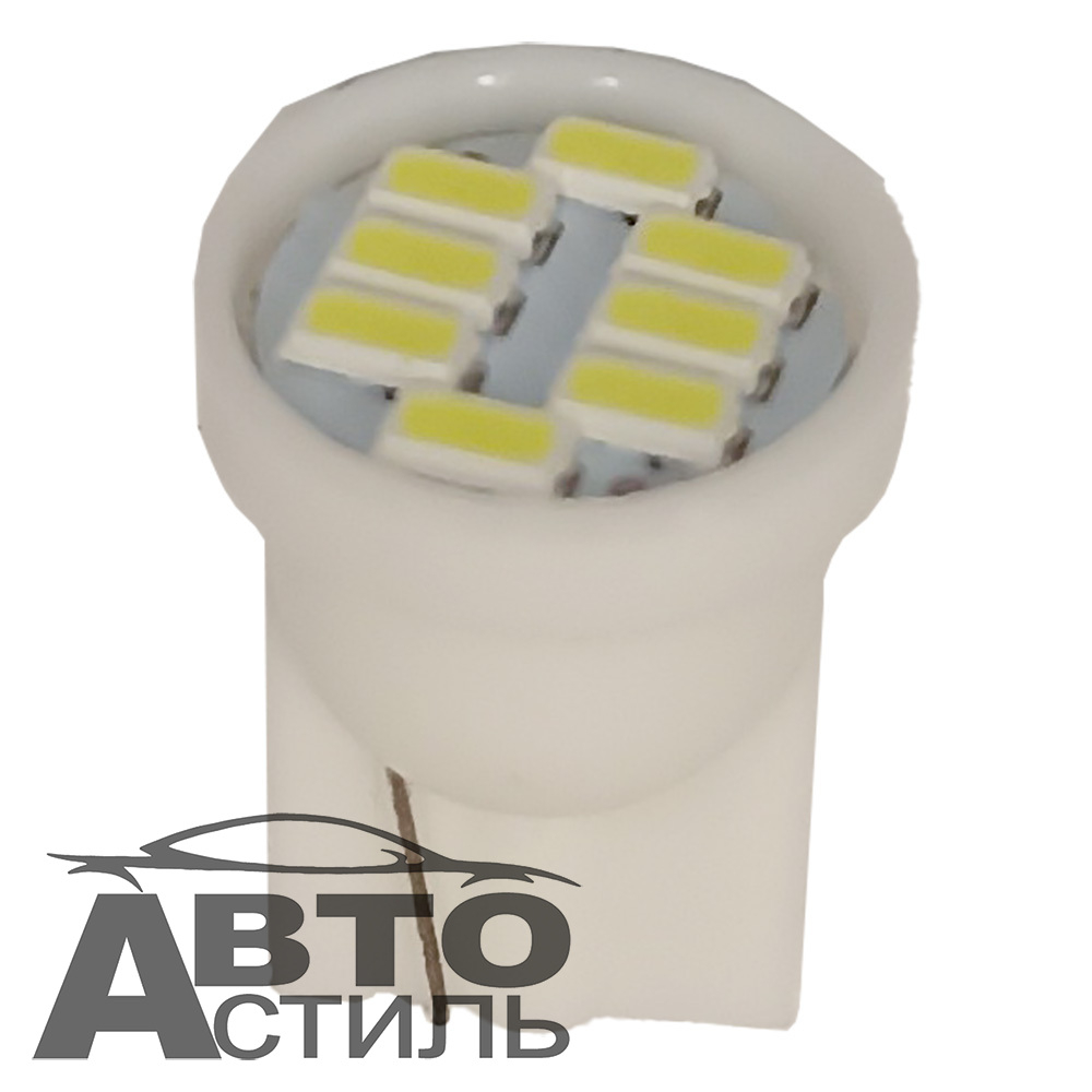 Светодиод 24V T10  8SMD 3014 WHITE (без цок.)