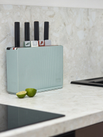 Набор из 4-х разделочных досок и 4-х ножей с держателем cut&store