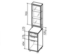 Тумба с зеркалом "West" (венге/дуб млечный) ЛДСП, RINNER