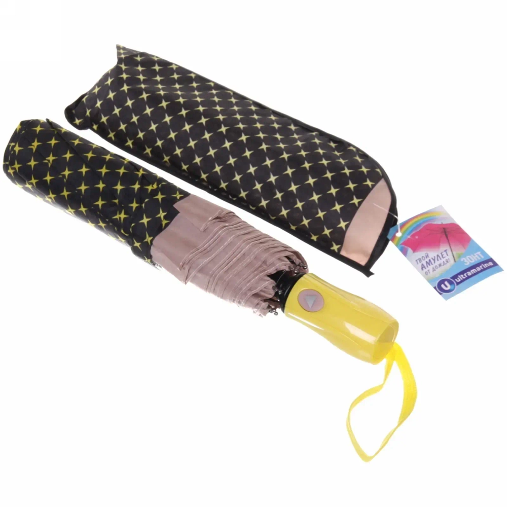 Зонт женский полуавтомат «Ультрамарин - Ореон», цвет микс, 8 спиц, d-100см, длина в слож. виде 30см