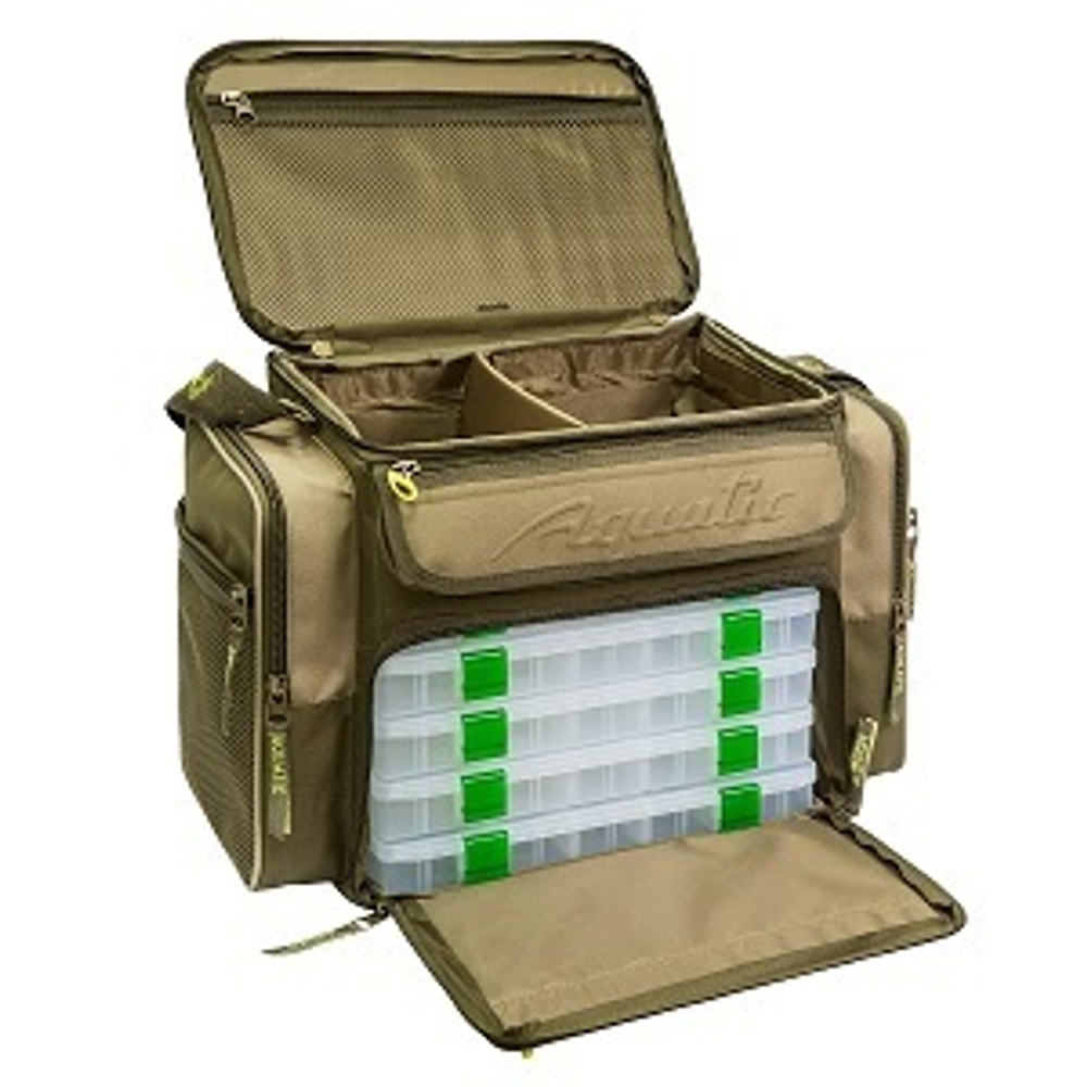 Сумка Aquatic СК-14 с 7 коробками FisherBox Рыболовная Хаки 380х270х330мм