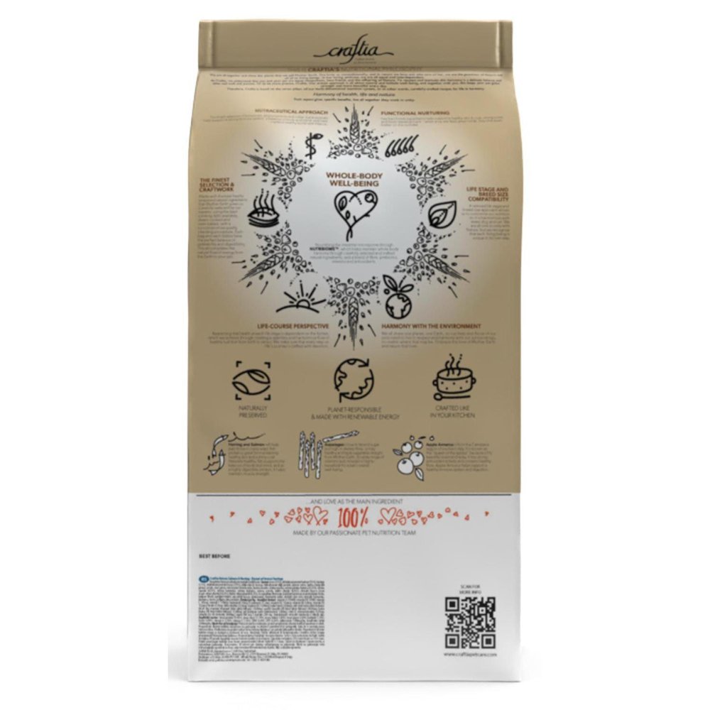 Корм для собак Craftia Natura, 2 кг, лосось и сельдь