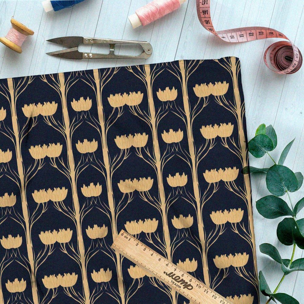 Ткань премиум сатин цветочный орнамент