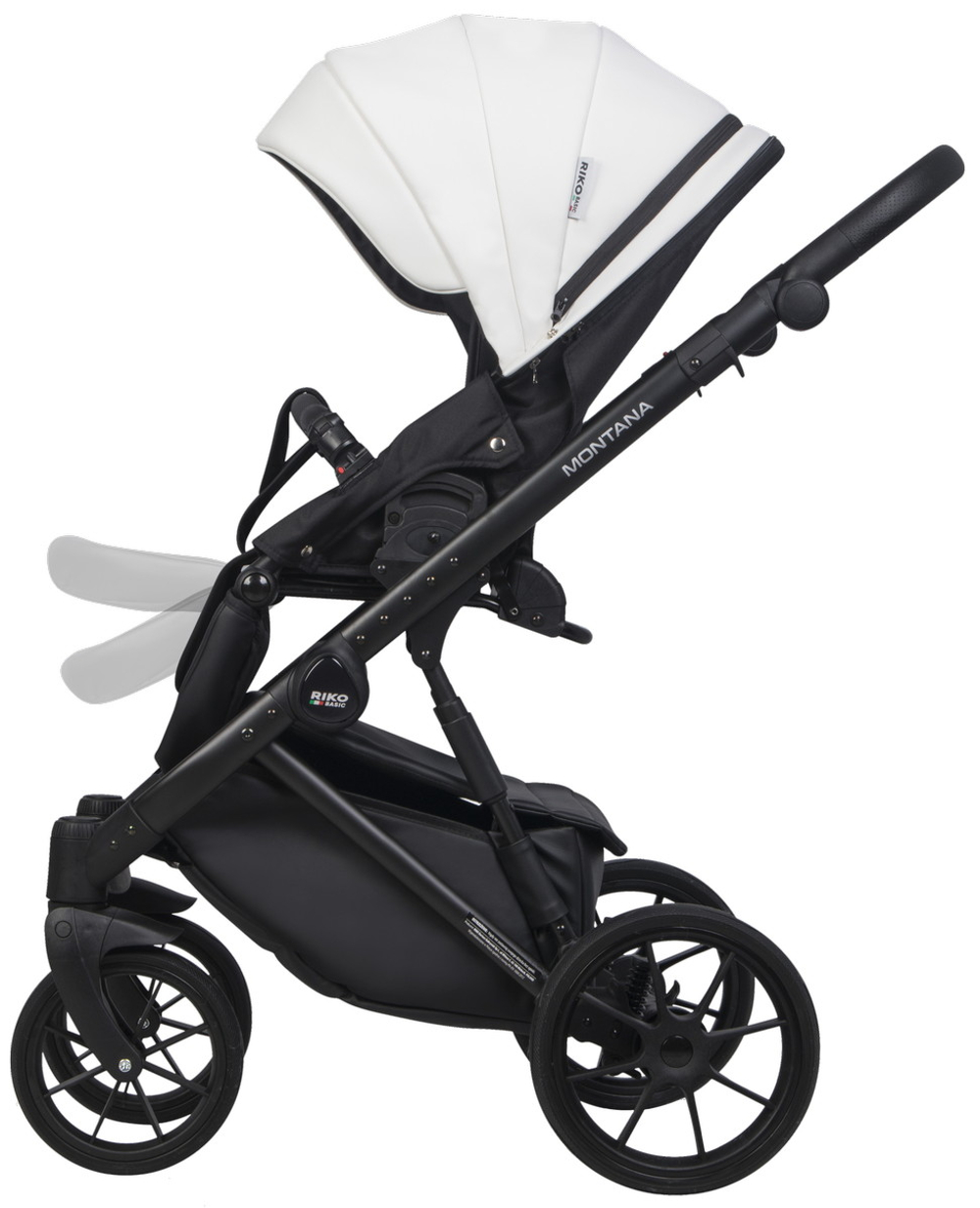 Детская коляска Riko Basic Montana X Ecco 2 в 1 32 White-Light Silver (белый-св.серый)