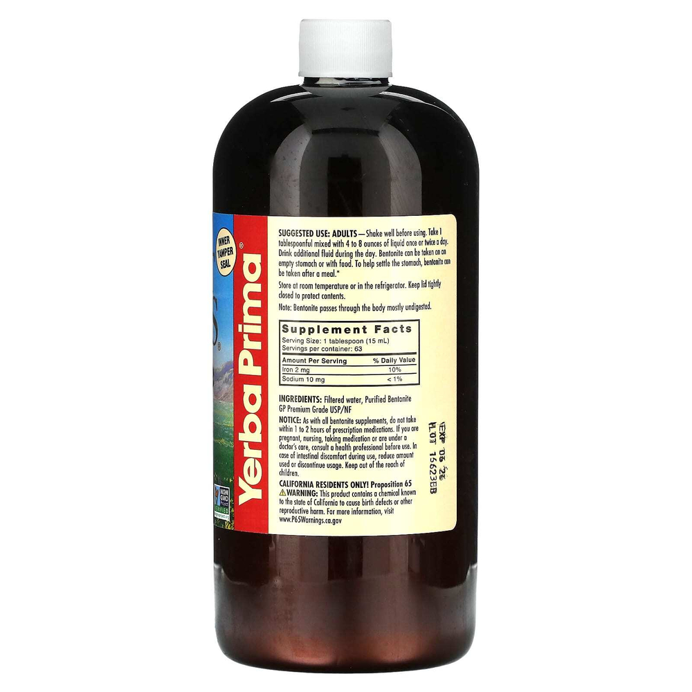 Yerba Prima, Great Plains Bentonite Detox, 946 мл (32 жидк. унц.)