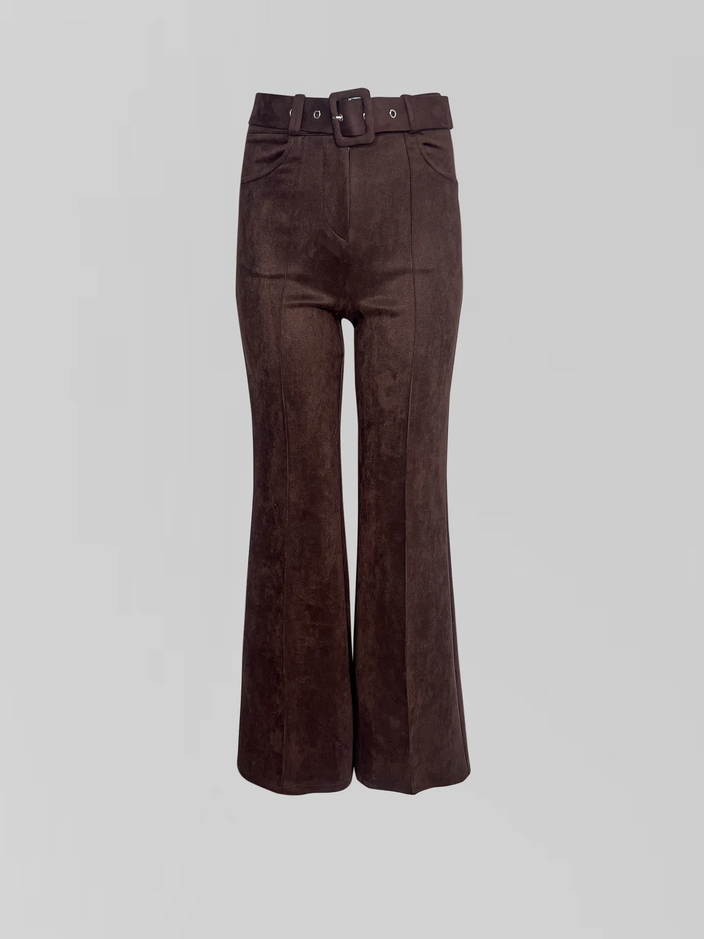 Брюки Fire Studio 047-1 клеш однотонные замшевые со стрелками и ремнем в комплекте